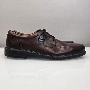ECCO Leather Oxford Shoes Men 13 EU 47 Brown Lace Up‎ Comfort Sole Dress Work